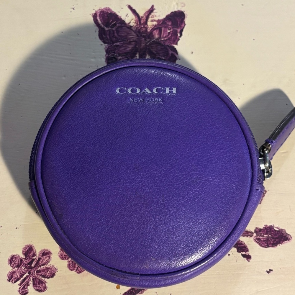 Coach Purple Key Card Holder with Tag Logo! RARE - Picture 3 of 5